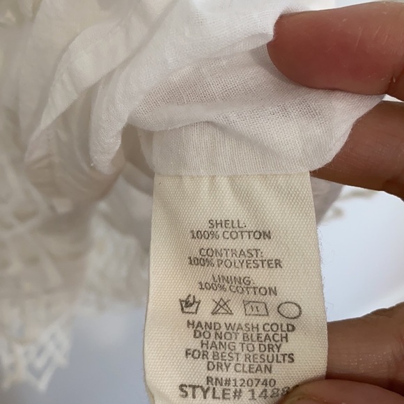 Mystree white lace vintage looking shoulder sleeve midi dress lightweight medium - Picture 6 of 6